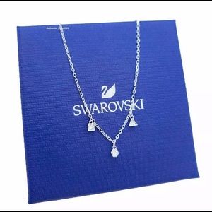SWAROVSKI Trio Crystal Pendants SIMPLE Necklace